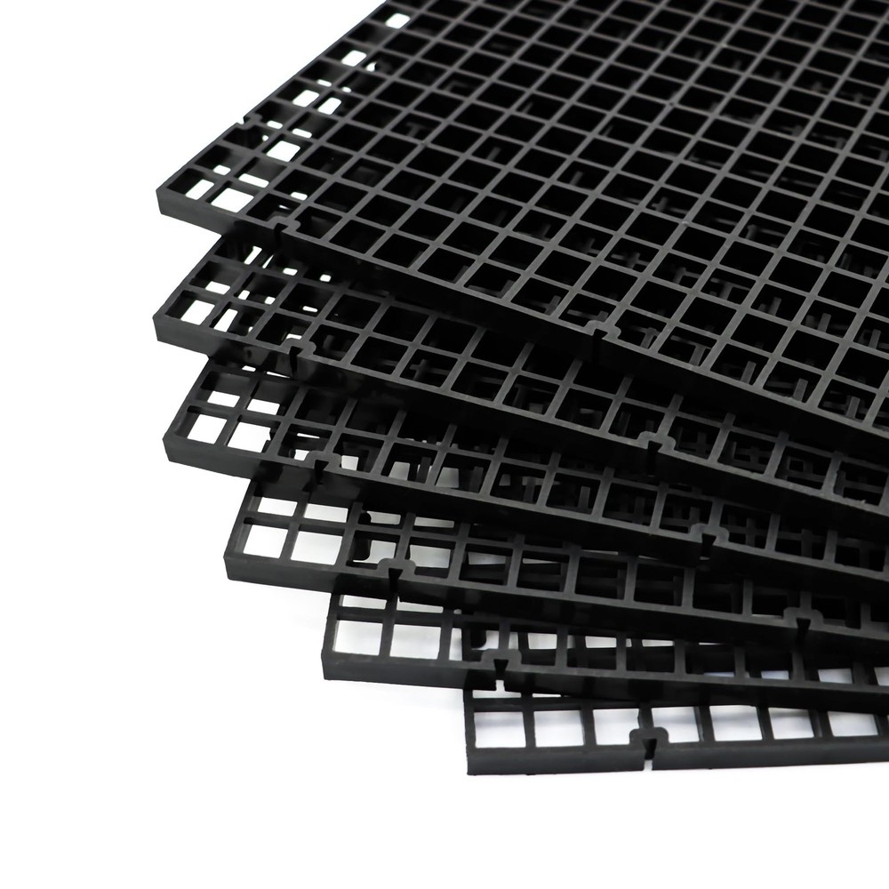 6 PCS Small Black Aquarium Fish Tank Divider Plastic Egg Crate Filter Bottom
