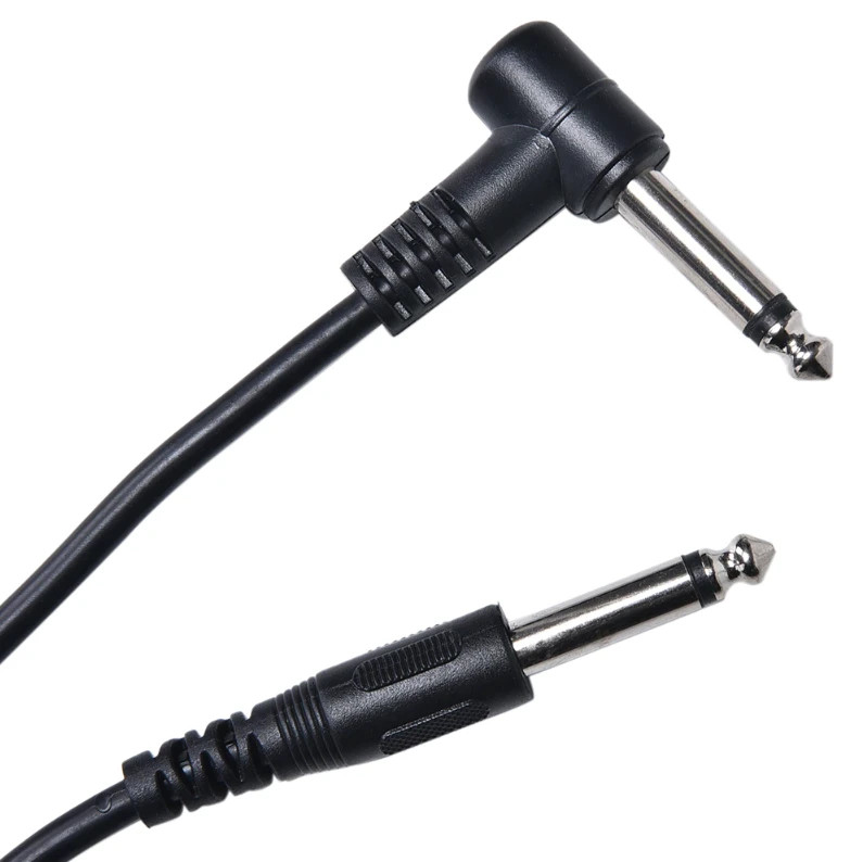 Electric Patch Cord Guitar Amplifier Amp Cable 10FT Right Angle Connector 2-PACK