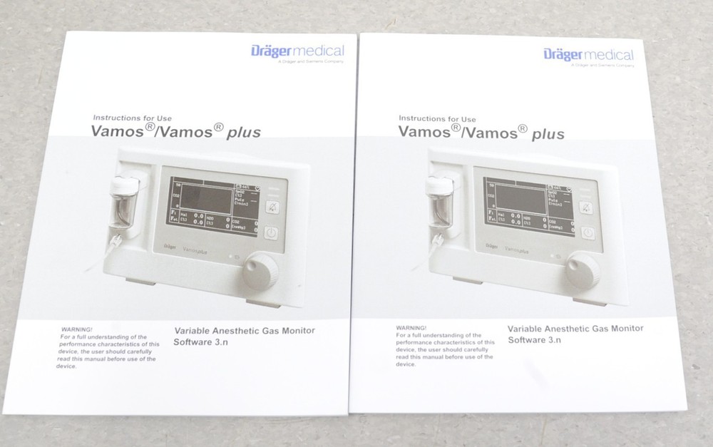 Drager Vamos Gas Display Screen 6871990-07 W/ Accessories
