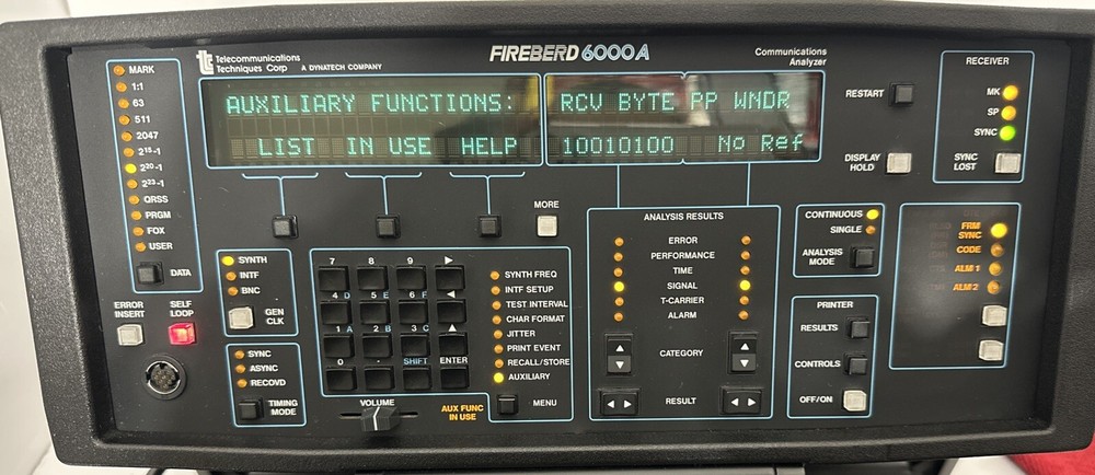 TTC FIREBERD 6000A COMMUNICATIONS ANALYZER W/OPT 6004; TEET40BCAA