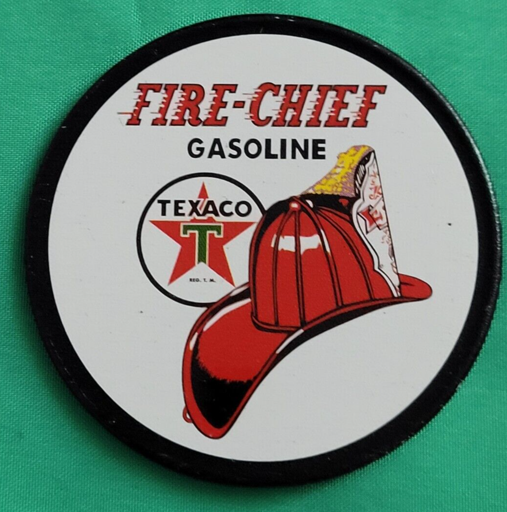 TEXACO FIRE CHIEF GASOLINE 2.5in Mini SIGN Magnet w/Gift Box Vintage Collectible
