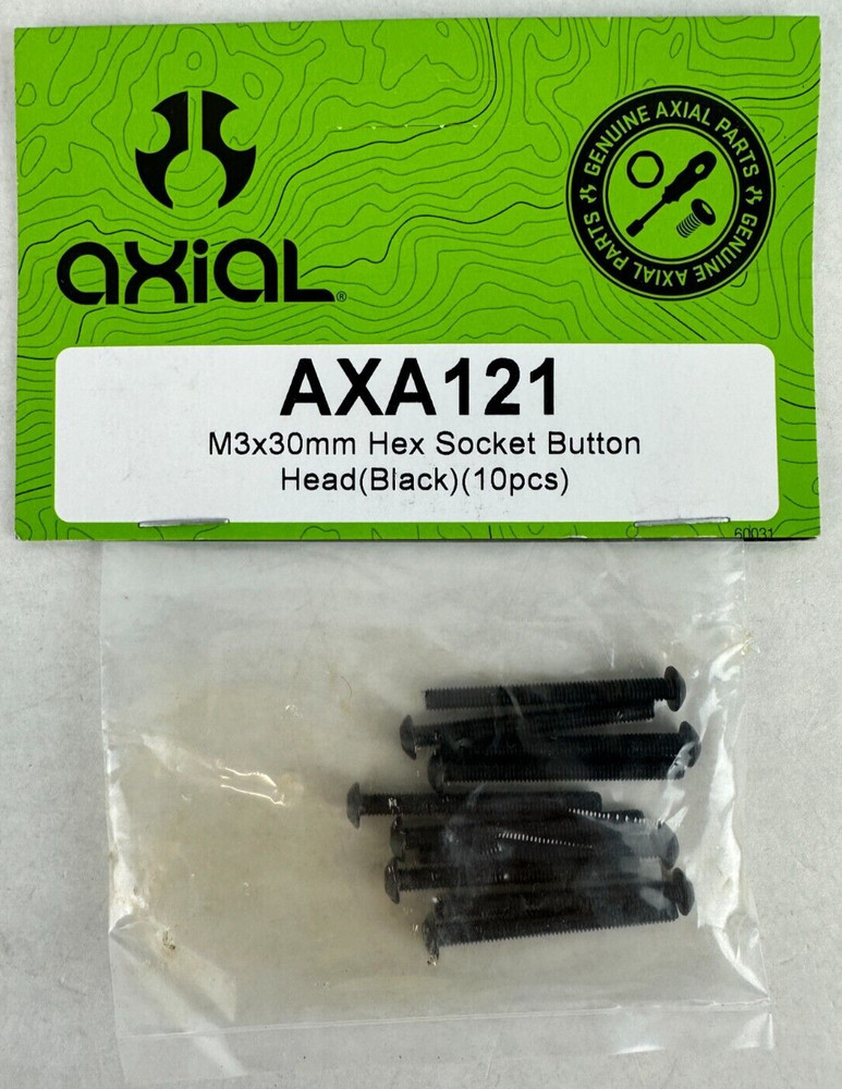 Axial AXA121 M3x30mm Hex Socket Button Head (Black) (10 Pieces) New