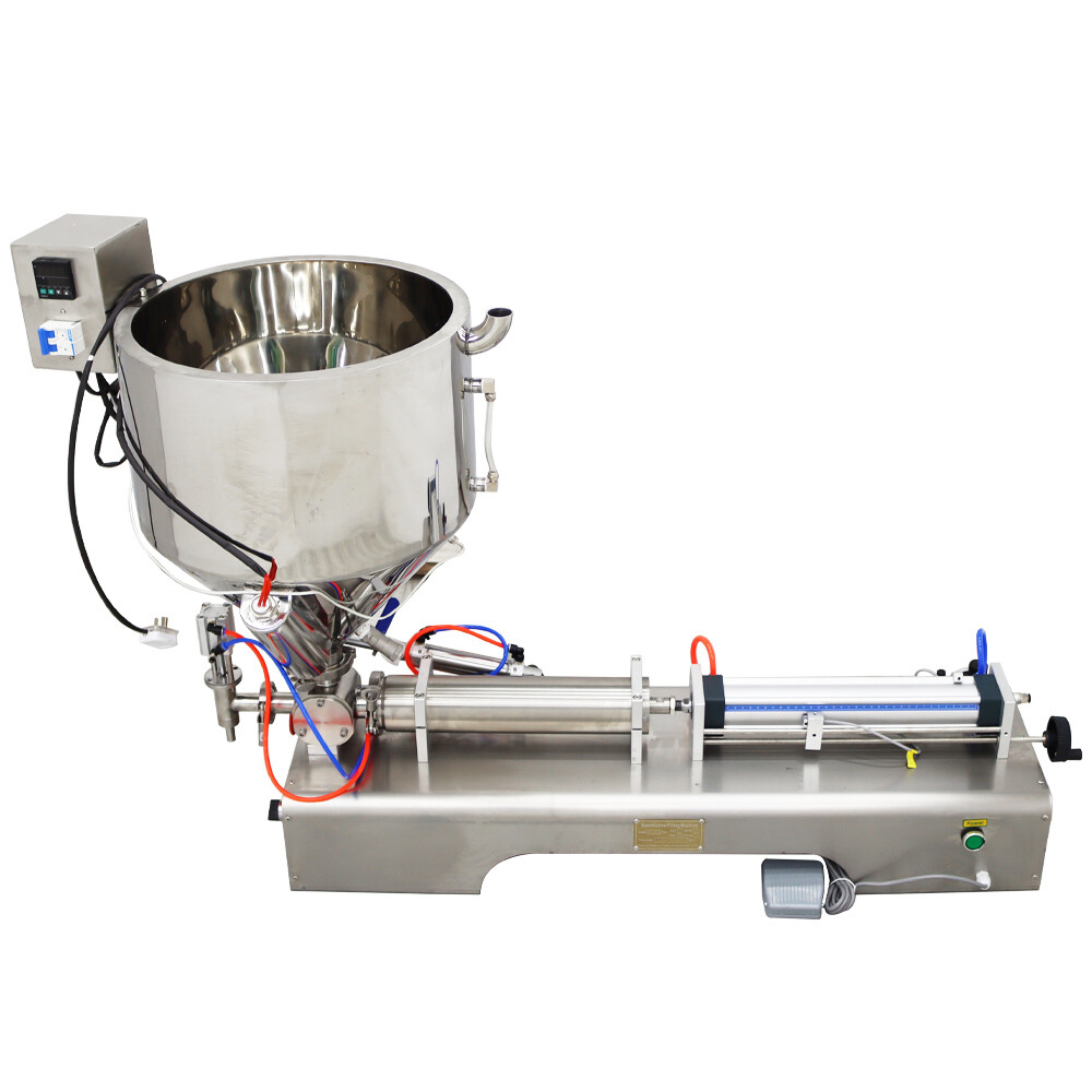 110V 100-1000ml 1 Nozzle Pneumatic Paste Liquid Filling Machine Heating Function