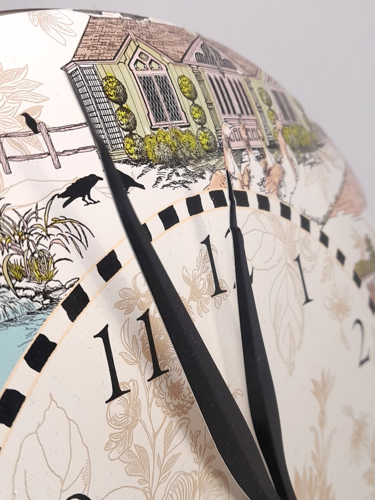 HTF Mackenzie Childs Aurora Hanging Wall Clock, Some Issues, Tested Working