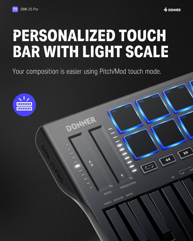 Donner DMK-25 Pro MIDI Keyboard Controller