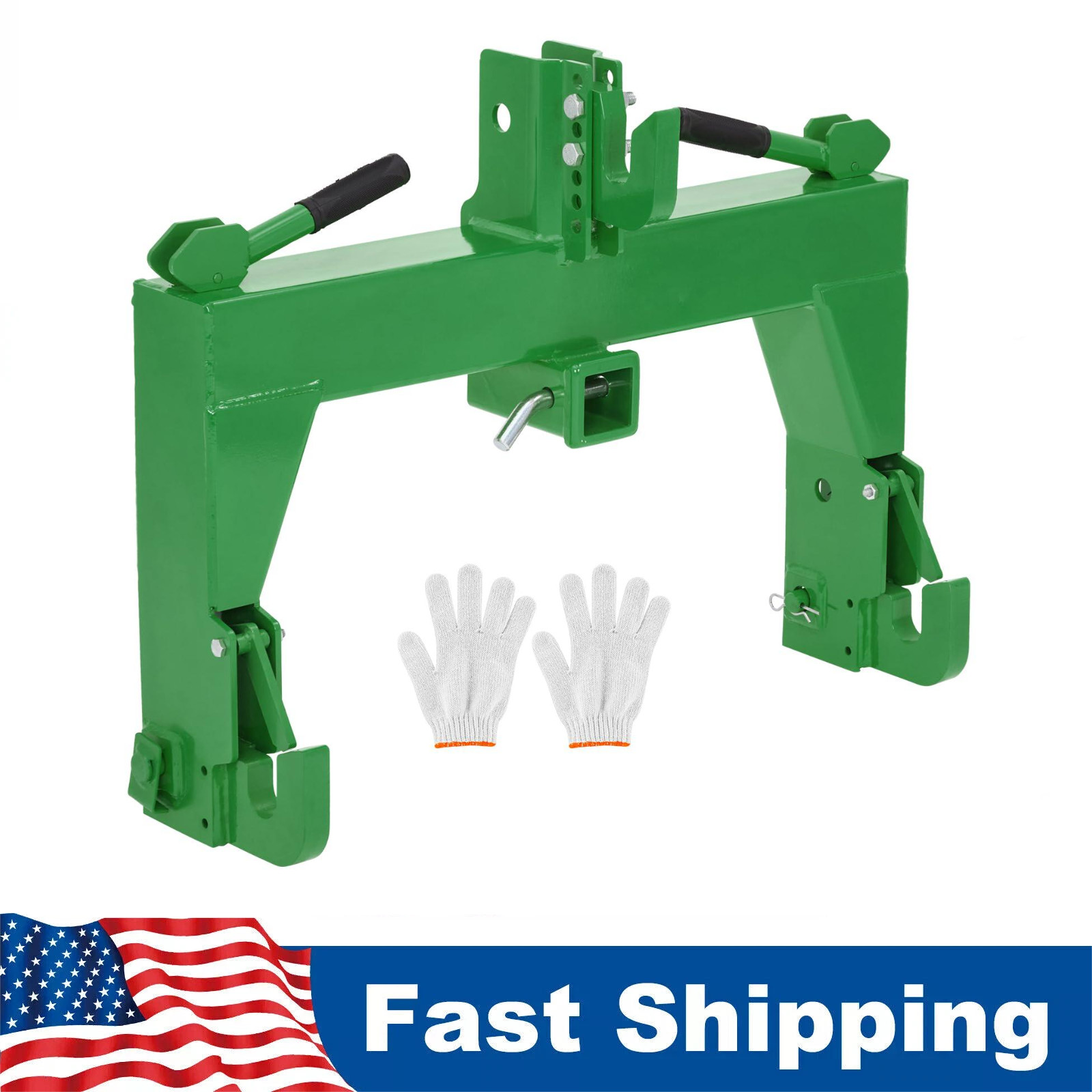 3 Point Quick Hitch for Category 1 & 2 Tractor 3000 Lbs w/ 2'' Receiver 5 Level