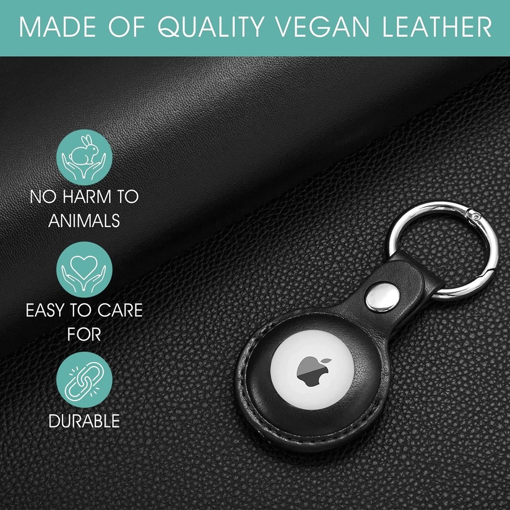 2-Pack CHABAEBAE AirTags Keychain Leather Case, Secure Durable Air Tag Holder...