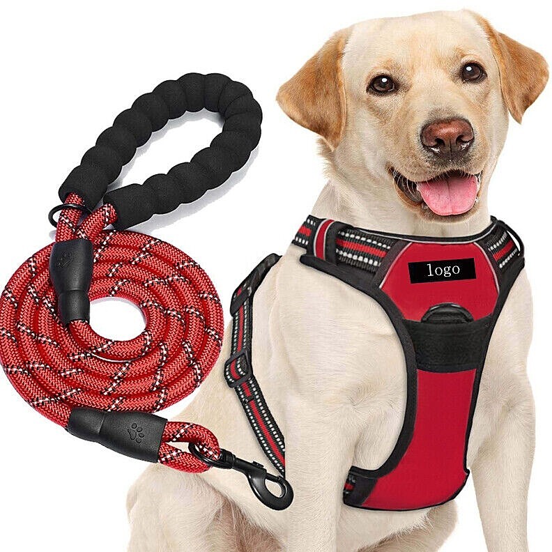 Dog Harness & Training Leash No Pull Control Adjustable Large Handle Heavy Duty