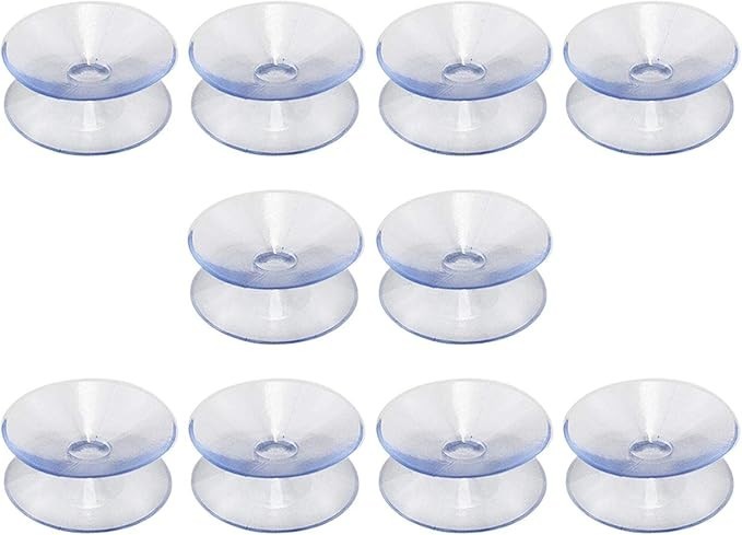 10 Pack Double Sided Suction Cups Compatible with Glass Table Top, Clear Suction