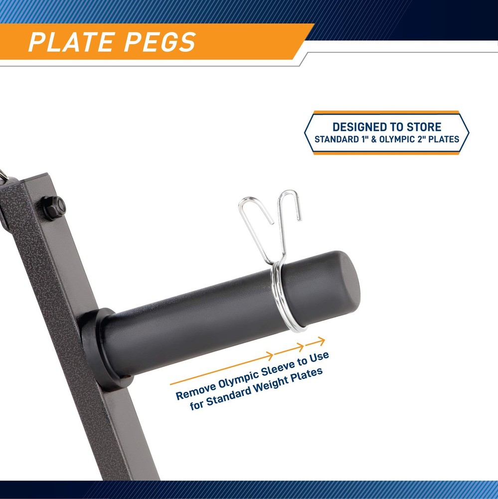 Marcy 6-Peg Olympic Weight Plate Tree and One Size, Triangular - Black