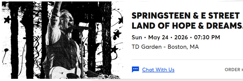 Bruce Springsteen TD Garden - 1 ticket
