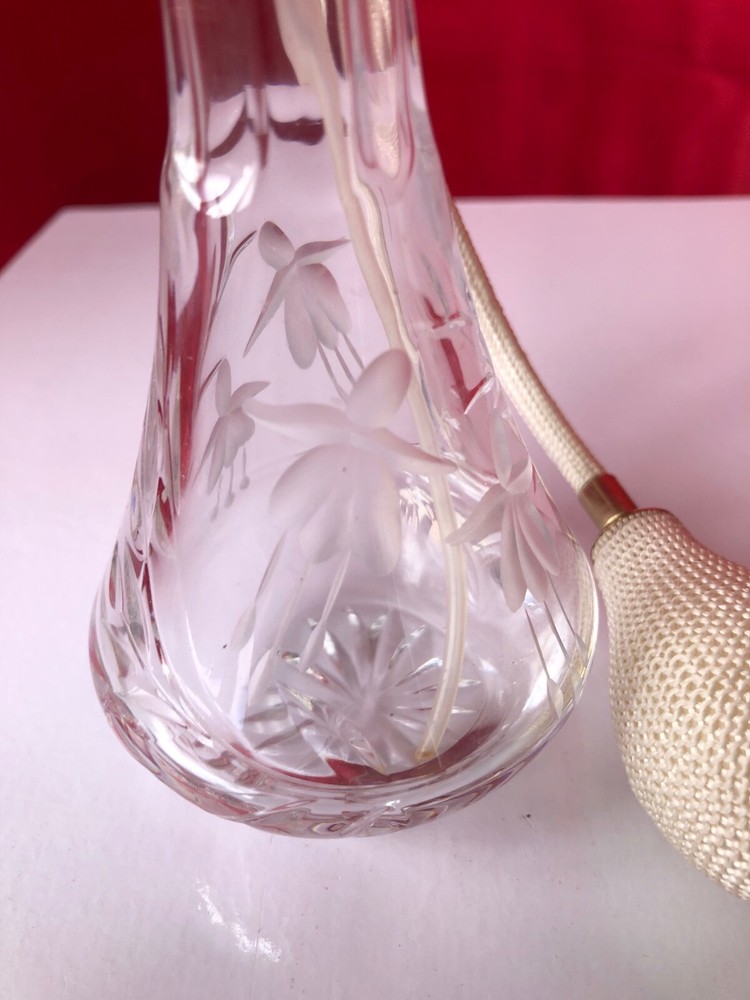 2 x Stuart Cut Glass Perfume Atomiser Bottles Stuart Crystal