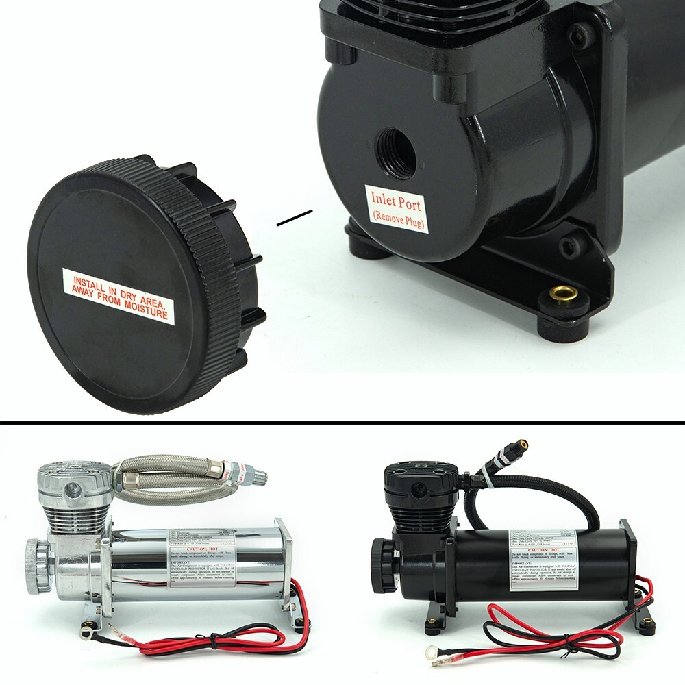 Air Suspension Compressor/ Pump DC 12V 480c MAXPOWER 200 PSI OUTLET 3/8 NPT