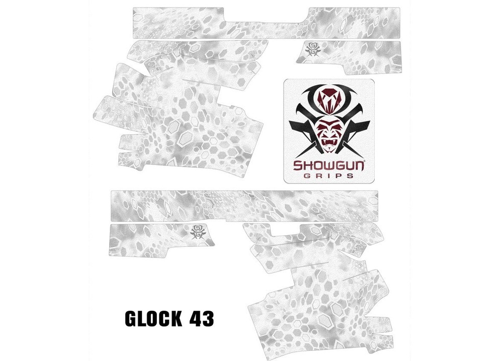 Glock 43X Decal Grip - Cryptic Camo (White)