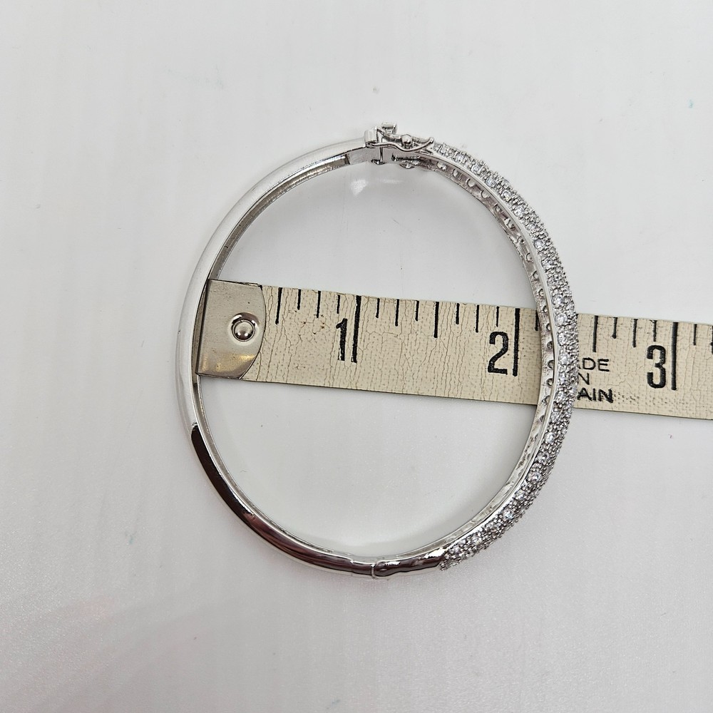 Sterling Silver Pave Setting Bangle bracelet