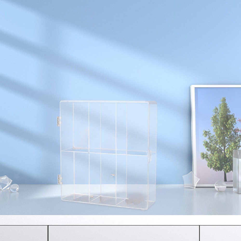 1pc 6 Grids Acrylic Bead Containers Storage Container for Beads Rectangle Clear