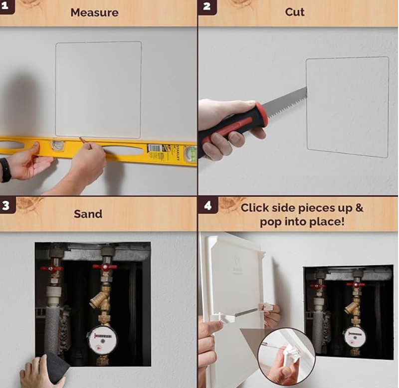 4 Pack Morvat Spring Access Panel 12x12in for Ceiling & Drywall, Heavy-Duty