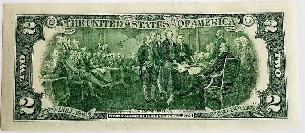 USA Uncirculated Sequential Two Dollar Bill $2 Banknote - One note UNCIRCULATED
