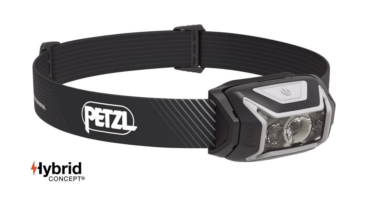 PETZL Actik Hybrid Concept Headlamp With Red Lighting | 450 lumens Grey New