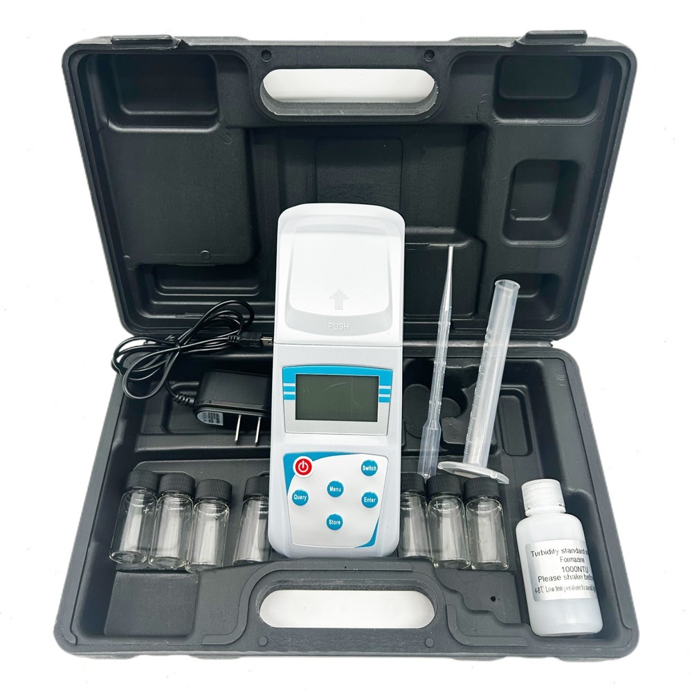 Digital Turbidity Meter with Turbidity Solution 7 Sample Vials 0-1000NTU