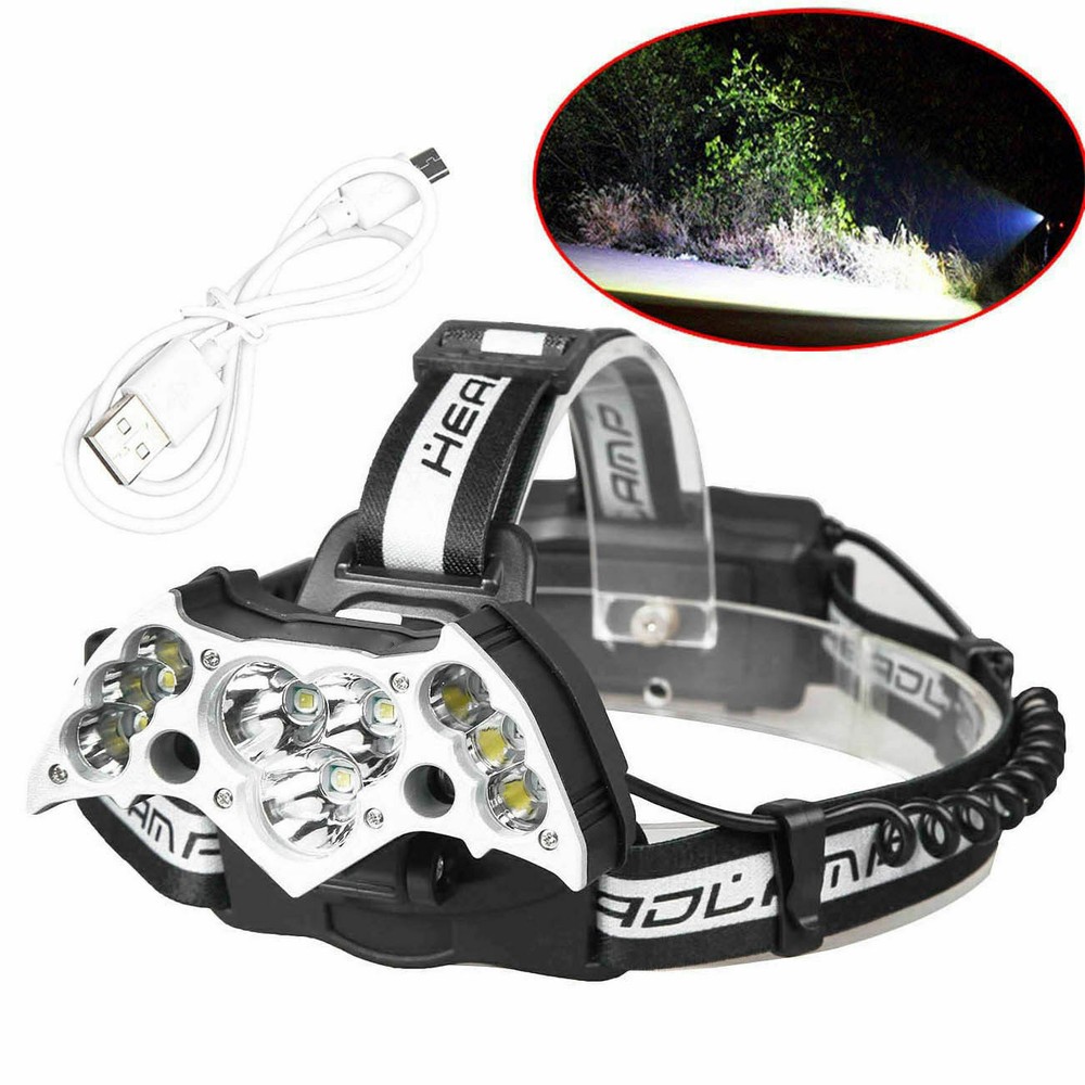 11X Rechargeable LED Headlamp Headlight 18650 Flashlight Head Torch