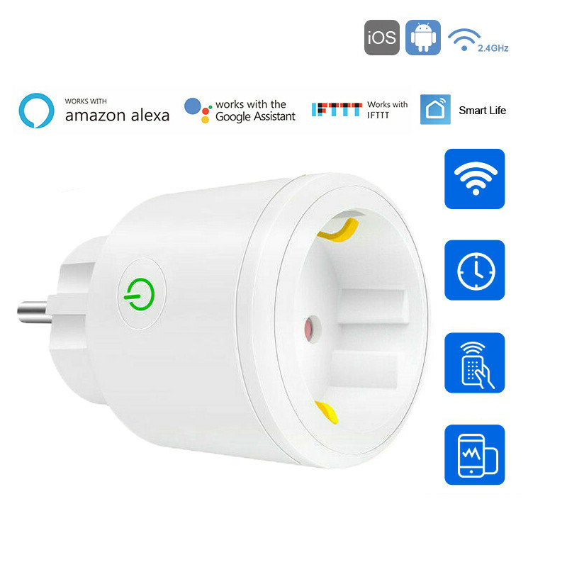 Remote Control Home Smart WiFi Power Socket Wireless Timer Switch Outlet 16A