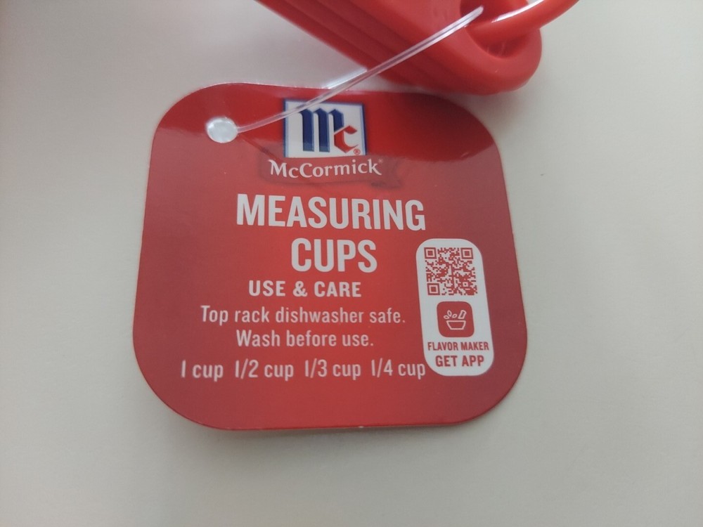 MCCORMICK MEASURING CUPS RED NEW