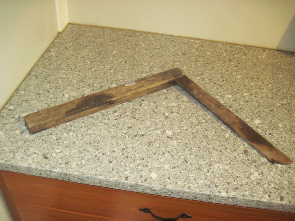 Antique Carpenter Bevel Square large All Wood -33" open /18" Folded