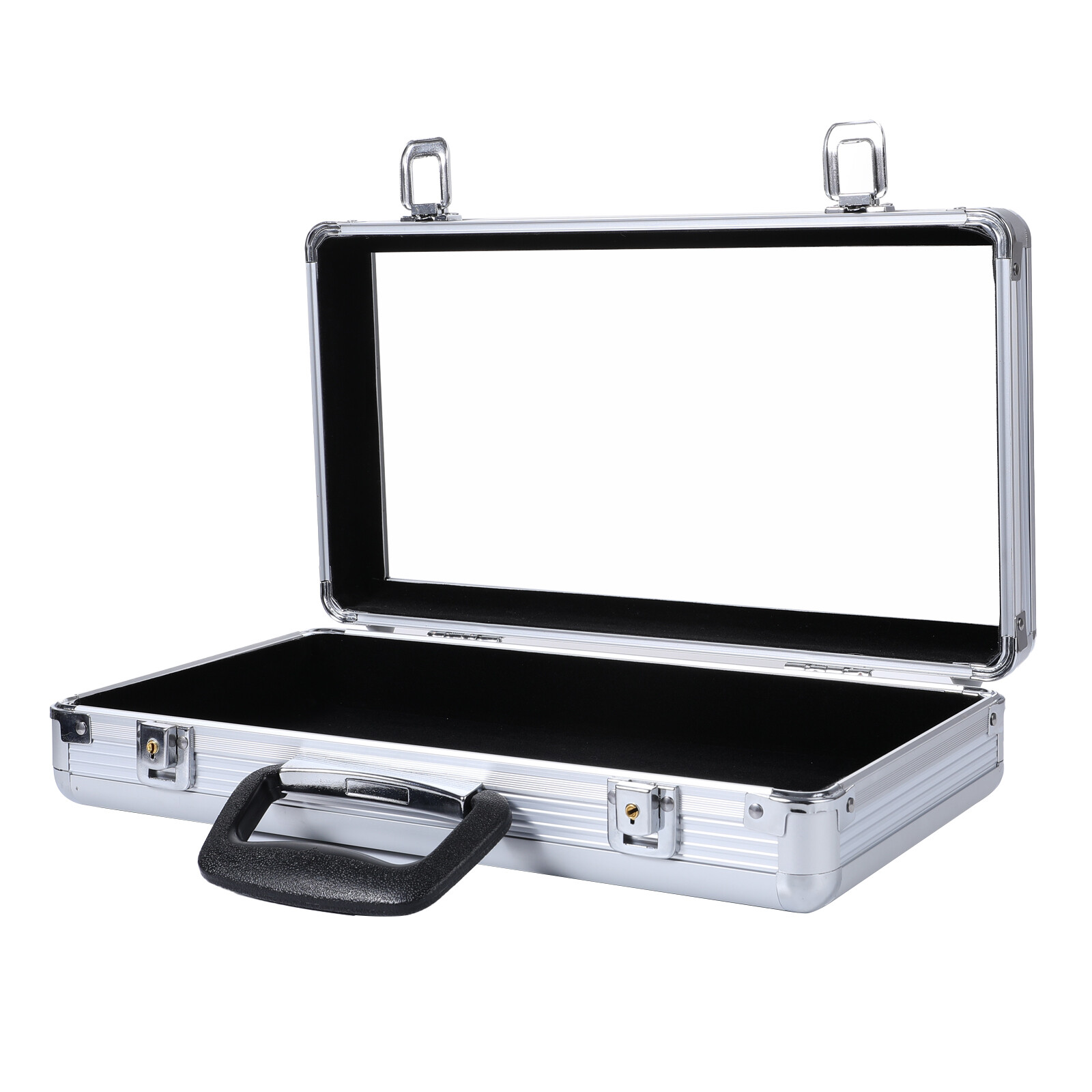 Locking Aluminum Display Case Clear Top Showcase F Card Jewelry Coin Trade Show