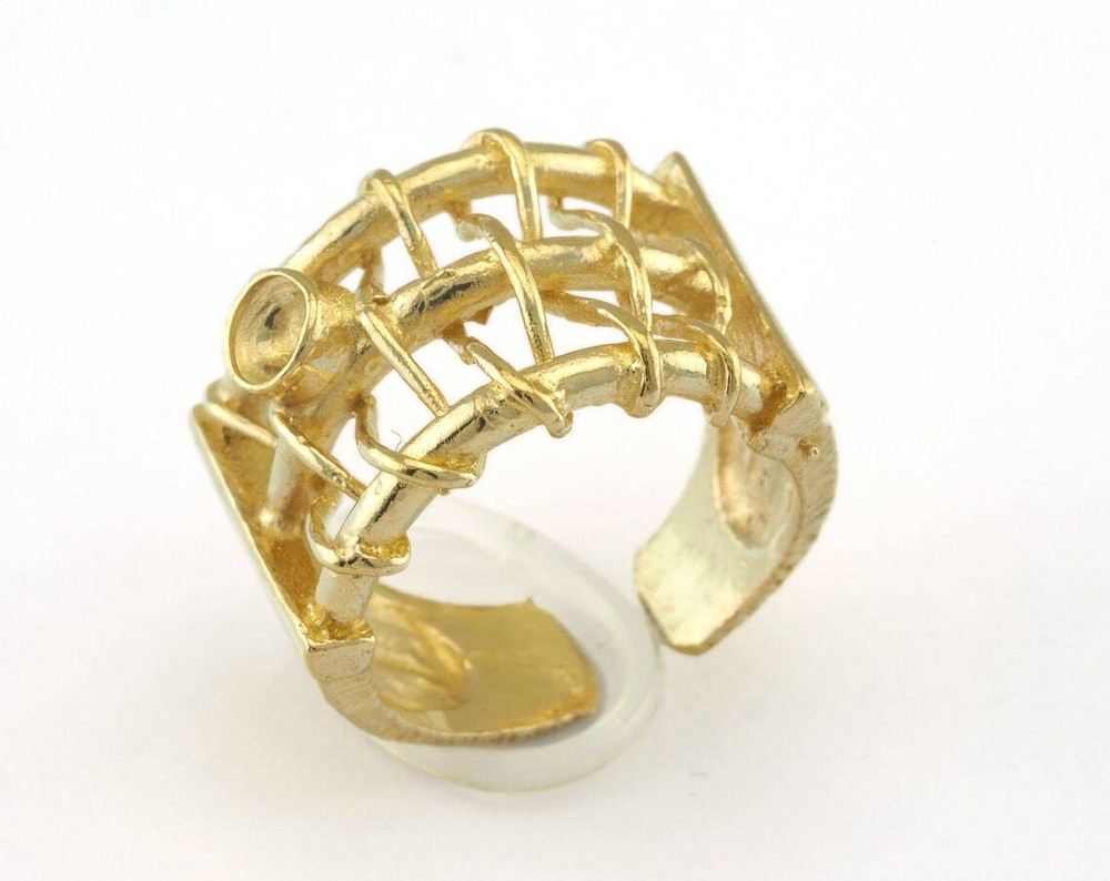 Ring Adjustable Ring Setting - Raw Brass 18mm 8US inner size - Adjustable 3018