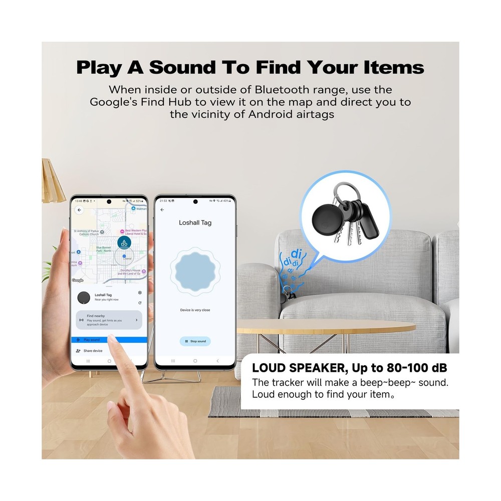 Air Smart Tags-2 Pack for Android, Google Android Tag Tracker Work ... Fast Ship