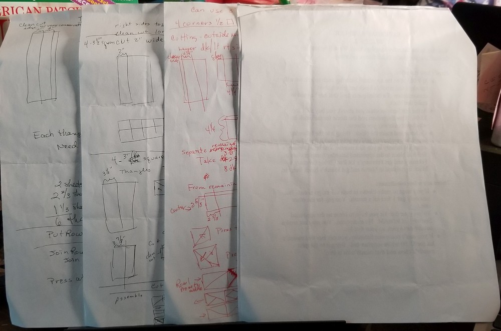 Five (5) Saturday Sampler Quilt Patterns - Sewing Gallery Augusta Class - notes