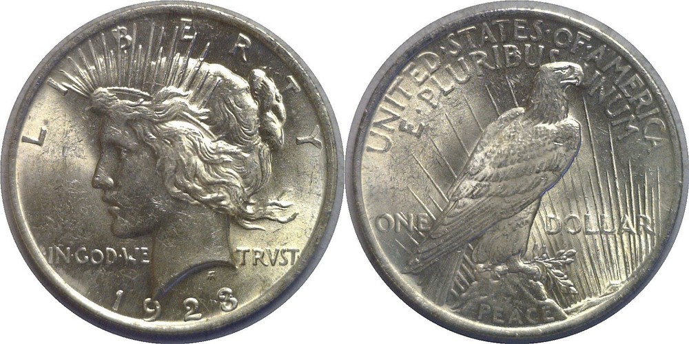 1923 $1 Silver Peace Dollar Uncirculated