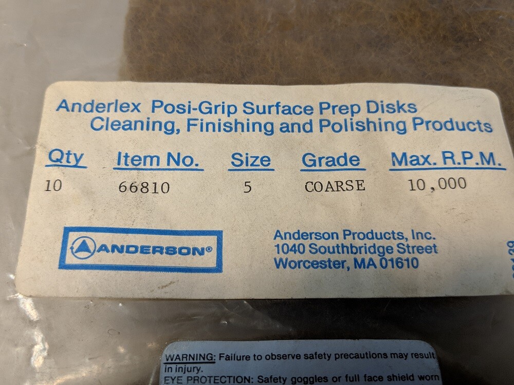 4" ANDERLEX POSI-GRIP SURFACE PREP DISKS COARSE 2 EACH