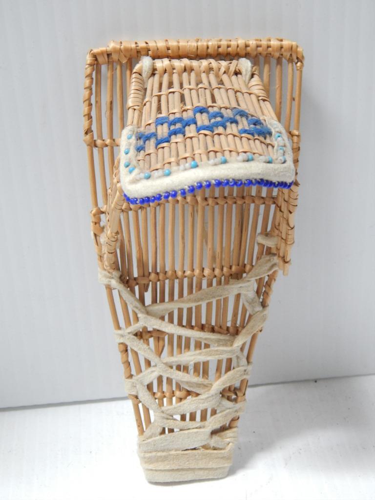 VINTAGE MINIATURE WASHOE TOY / DOLL SIZED CRADLEBOARD - MINT COND - XLNT GIFT