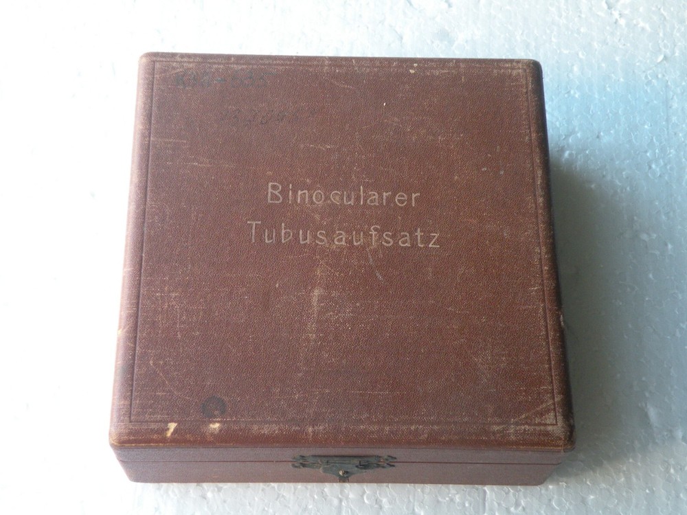 Antique Vintage Ernst  Leitz Wetzlar  microscope  binocular head box