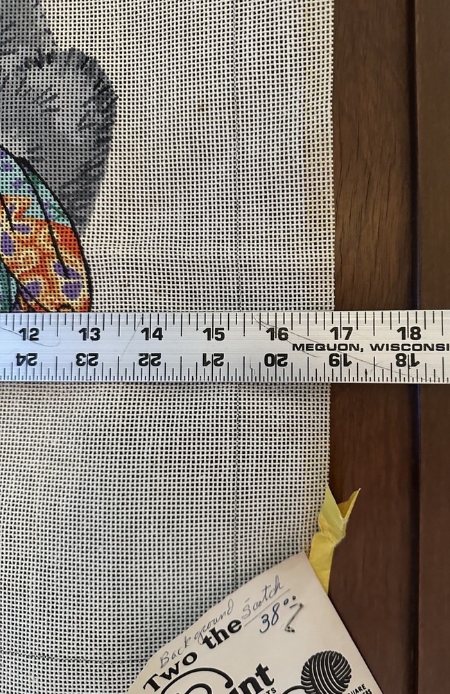 VTG 1950s Cat & Bug Needlepoint Pattern Two The Point Kansas