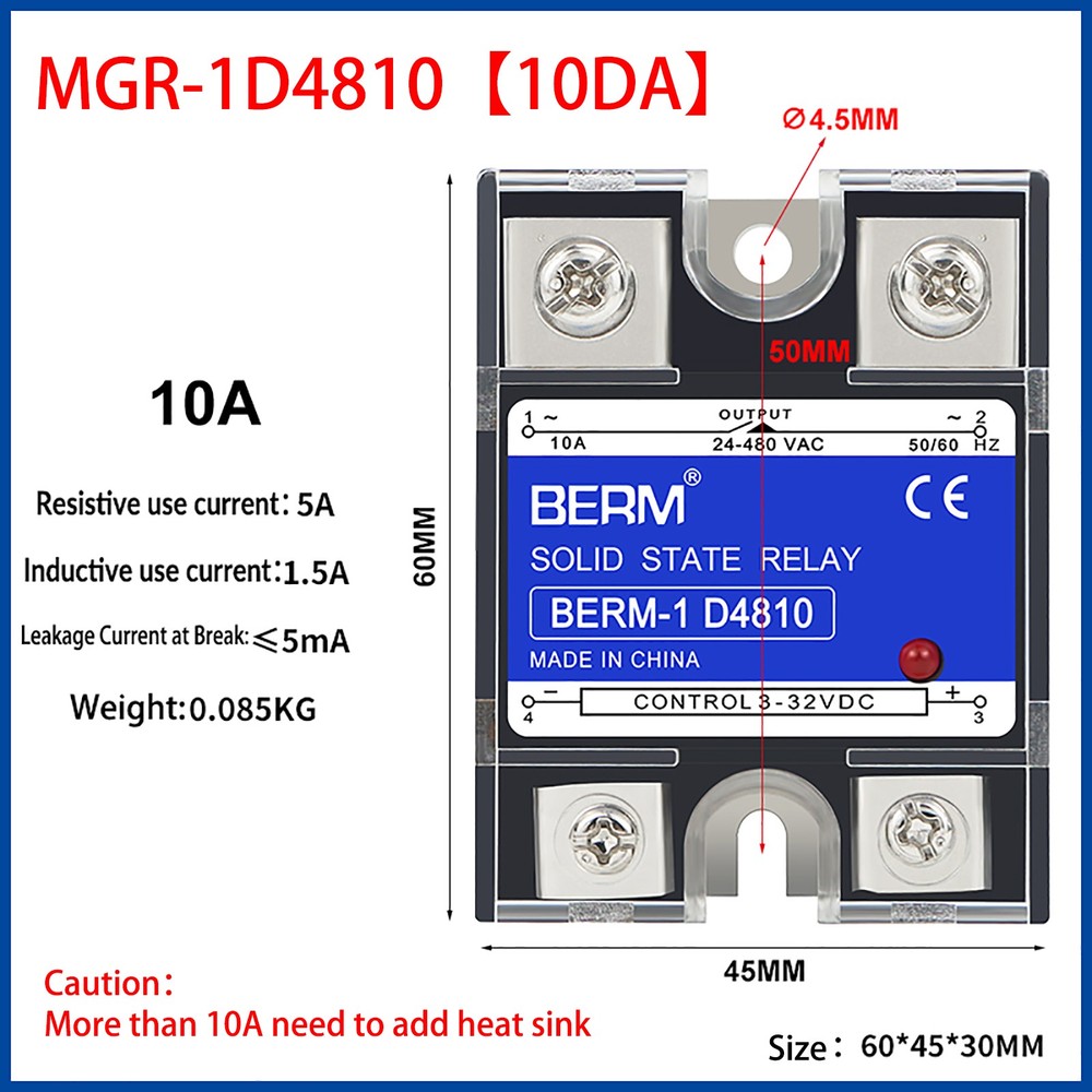 Solid State Relay Module SSR 10-100 DA DD AA DC-DC DC-AC 3-32VDC / 5-200VDC