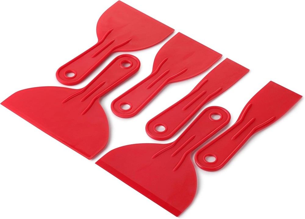 Bates 6 Pack Plastic Putty Knife Set - Paint Scraper, Spackle Tool, Spreader