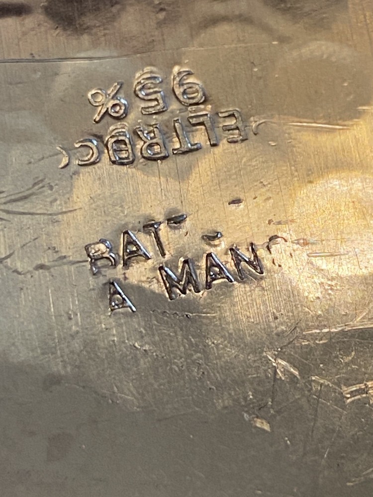 Silver Plated Serving Bowl PotPourri Oak Leaf 95% Mark. Hammered Design.