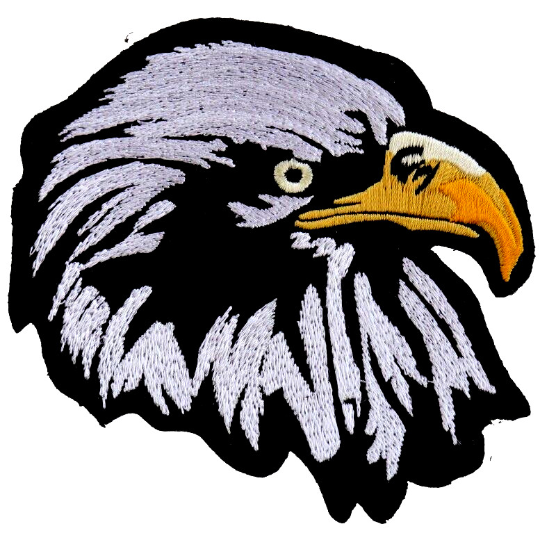 Bald American Eagle Head  Embroidered Sew on Patch  Facing Right 4" X 4" Medium
