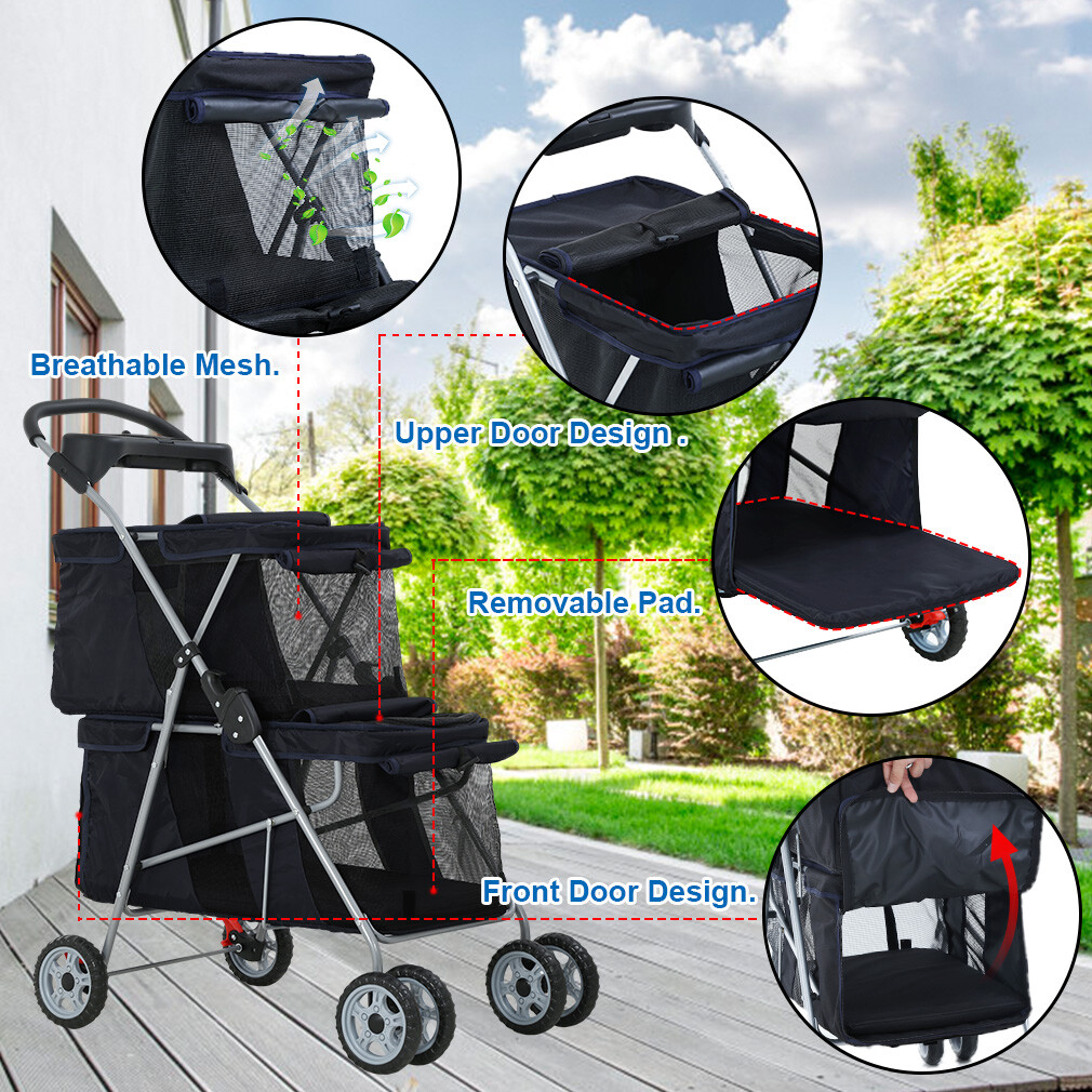 Dog Stroller Cat Stroller Pet Carriers Bag Jogger Stroller for Small Medium Dogs