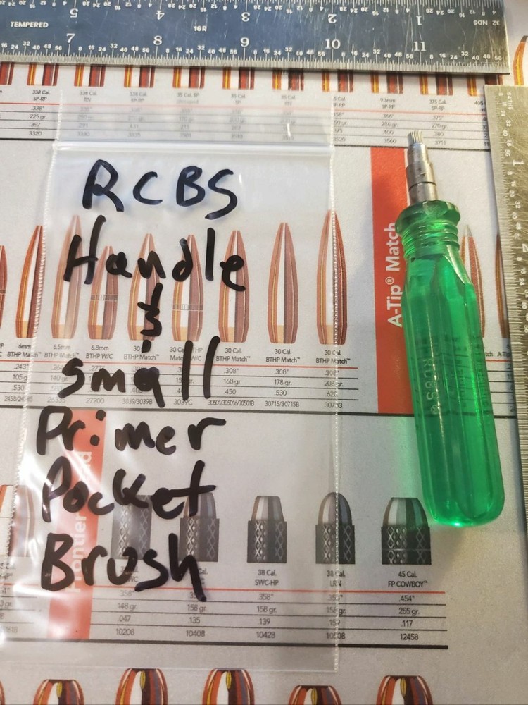 Vintage RCBS Accessory Handle & Small Primer Pocket Brush