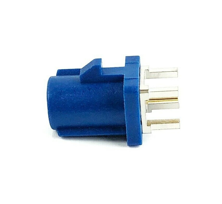 10pcs Automotive FAKRA Straight Plug PCB Mount Key Code C Blue GPS Navigation