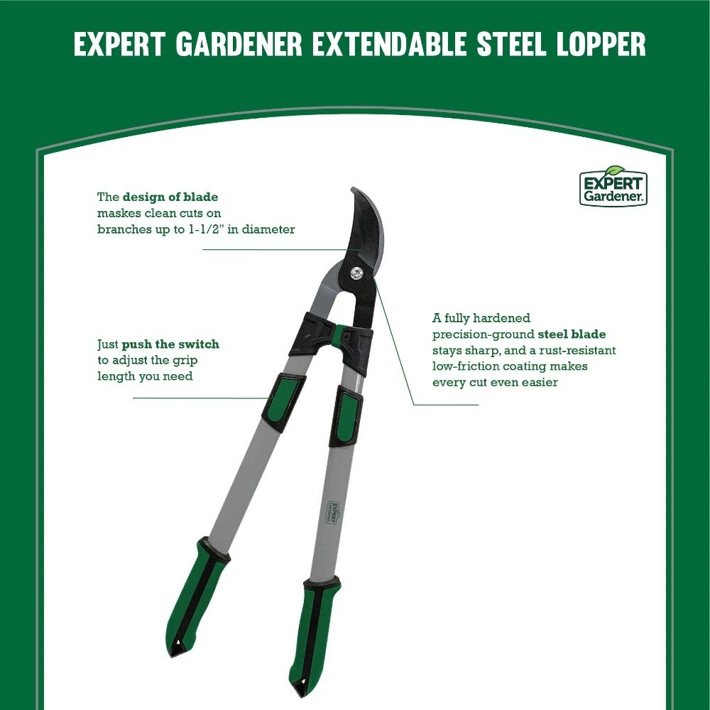 Extendable Tree Cutter 38 Inch Anvil Lopper Garden Pruning Shears Tool