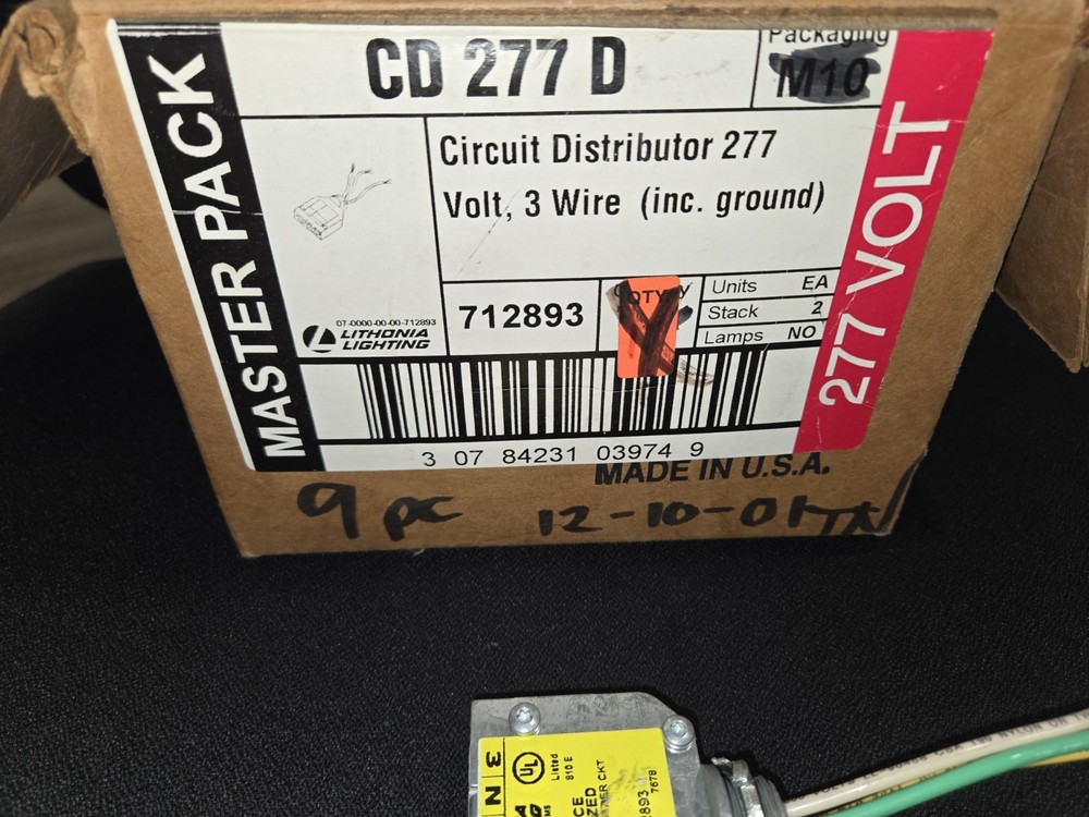 RELOC Lithonia Lighting CD-277-D 3 Wire Circuit Distributor Feed