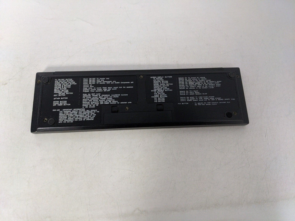 FISHER VIDEO TECH COMPUTERIZED AUDIO/VIDEO REMOTE CONTROL RAV-420