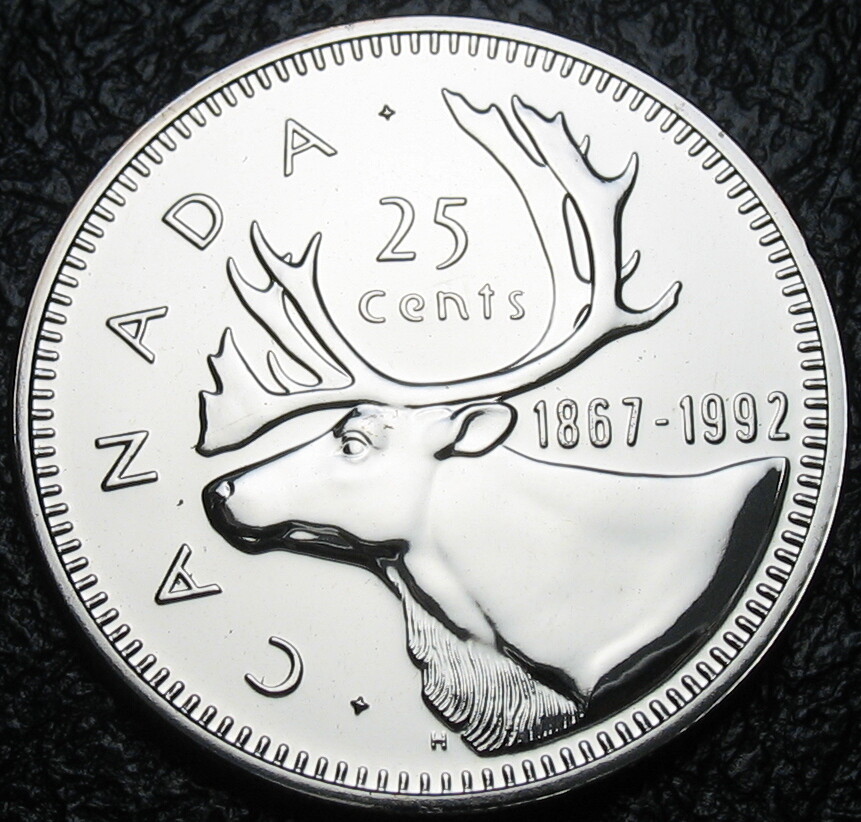 Canada 1992 25-cent Caribou SPECIMEN Uncirculated