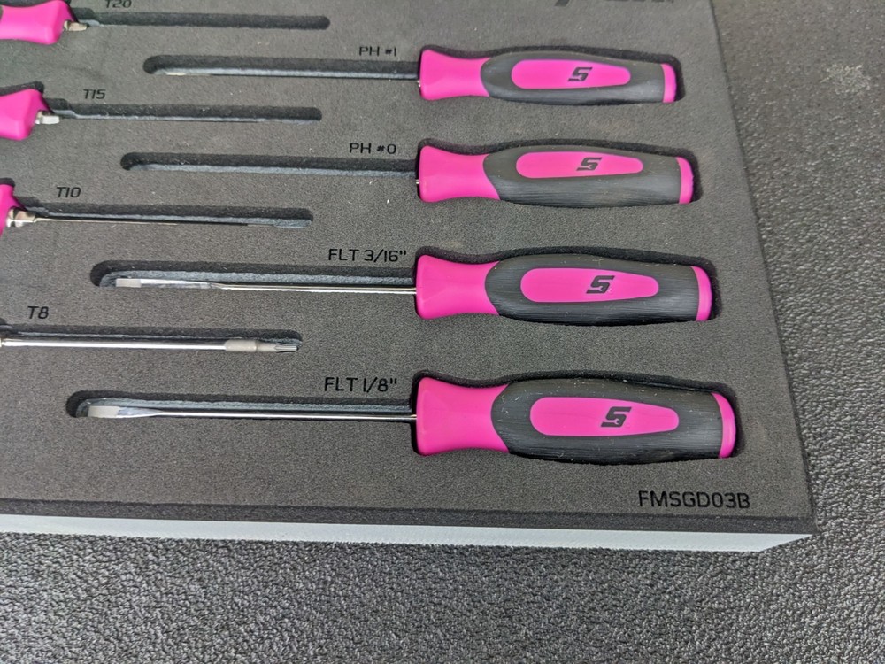 #bn763 Snap-On Tools NEW FMSGD03B Mini Screwdriver Pick Set Pink