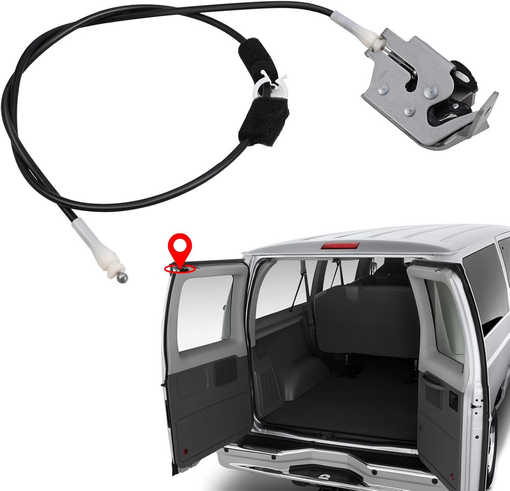 Rear Upper Door Latch Cable for 1992-2009 Ford E150 E250 E350 Cargo Van Driver